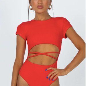PRINCESS POLLY RED BODY SUIT